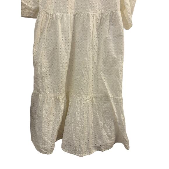 A New Day White Eyelet Summer Dress Tiered Puff Sleeve XL Fairy Romantic Wedding - Picture 5 of 11